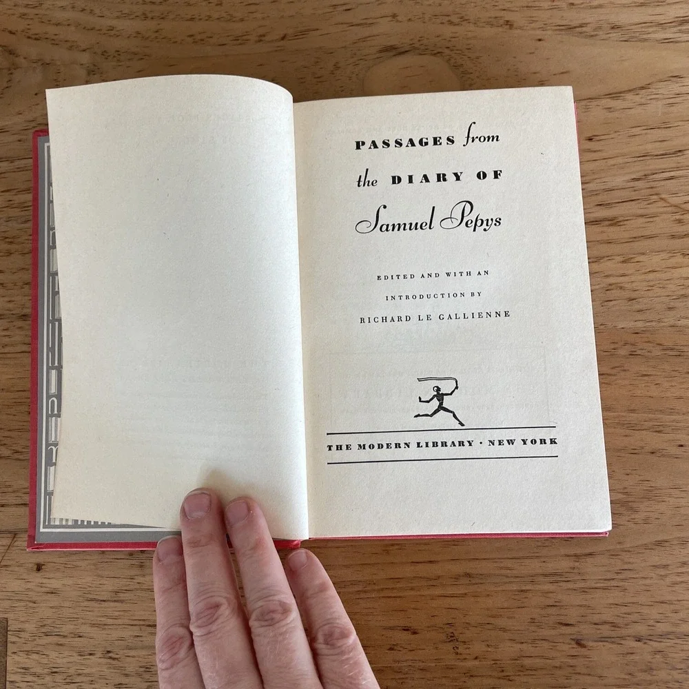 Passages From the Diary of Samuel Pepys Modern Library 1923 Edition HC Book